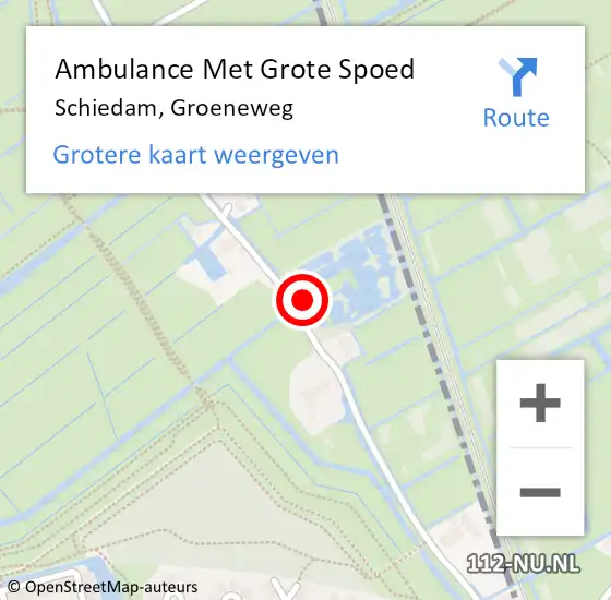 Locatie op kaart van de 112 melding: Ambulance Met Grote Spoed Naar Schiedam, Groeneweg op 27 januari 2024 12:11