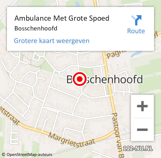 Locatie op kaart van de 112 melding: Ambulance Met Grote Spoed Naar Bosschenhoofd op 27 januari 2024 12:23