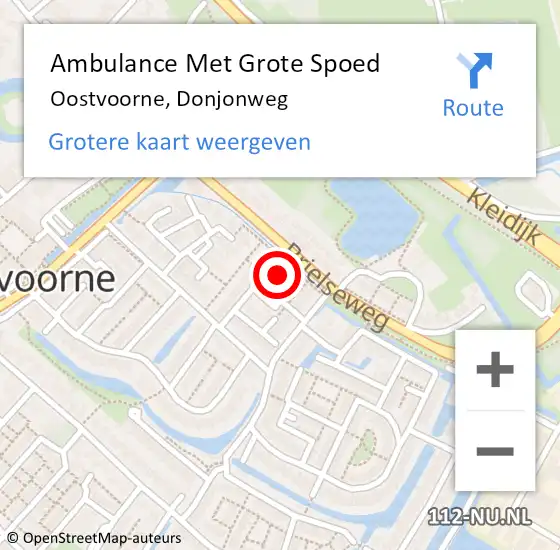 Locatie op kaart van de 112 melding: Ambulance Met Grote Spoed Naar Oostvoorne, Donjonweg op 27 januari 2024 12:39