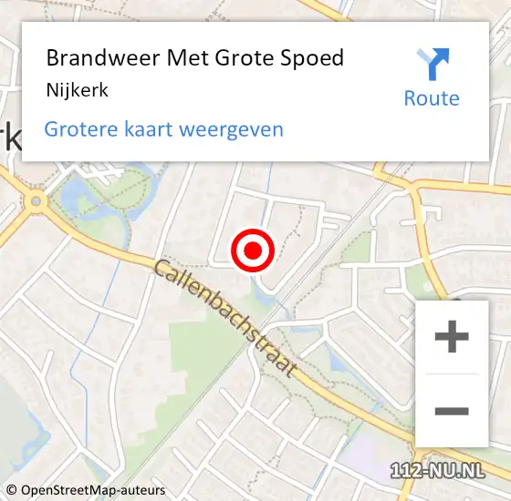 Locatie op kaart van de 112 melding: Brandweer Met Grote Spoed Naar Nijkerk op 27 januari 2024 13:43