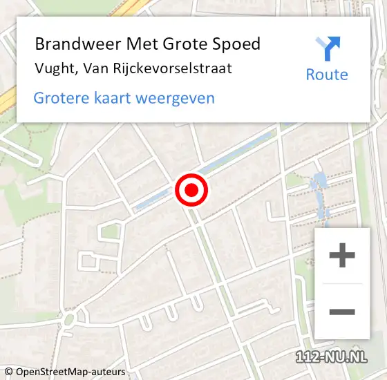 Locatie op kaart van de 112 melding: Brandweer Met Grote Spoed Naar Vught, Van Rijckevorselstraat op 27 januari 2024 14:19