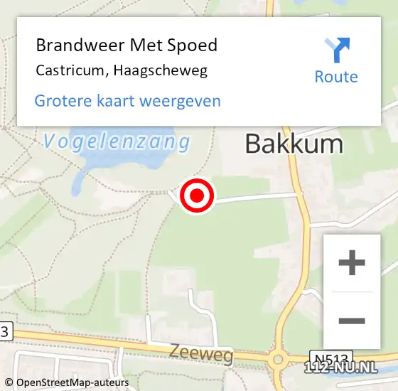 Locatie op kaart van de 112 melding: Brandweer Met Spoed Naar Castricum, Haagscheweg op 27 januari 2024 14:35