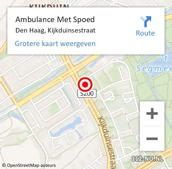Locatie op kaart van de 112 melding: Ambulance Met Spoed Naar Den Haag, Kijkduinsestraat op 27 januari 2024 14:41
