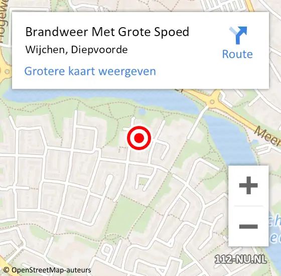 Locatie op kaart van de 112 melding: Brandweer Met Grote Spoed Naar Wijchen, Diepvoorde op 27 januari 2024 15:54