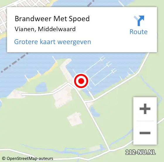 Locatie op kaart van de 112 melding: Brandweer Met Spoed Naar Vianen, Middelwaard op 27 januari 2024 16:02