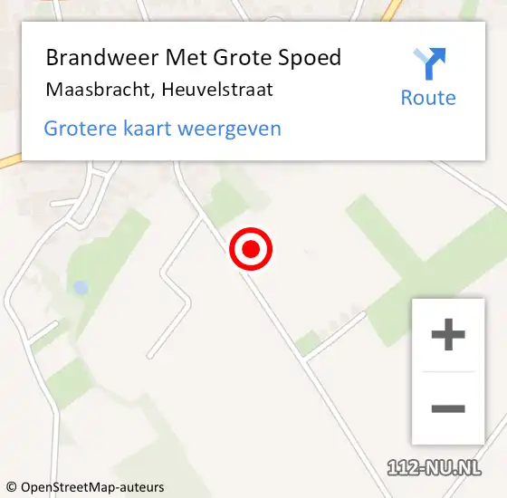Locatie op kaart van de 112 melding: Brandweer Met Grote Spoed Naar Maasbracht, Heuvelstraat op 27 januari 2024 16:18