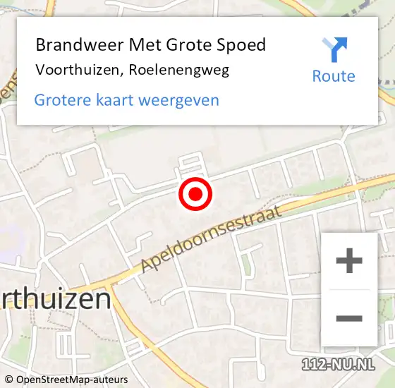 Locatie op kaart van de 112 melding: Brandweer Met Grote Spoed Naar Voorthuizen, Roelenengweg op 27 januari 2024 16:43