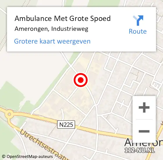 Locatie op kaart van de 112 melding: Ambulance Met Grote Spoed Naar Amerongen, Industrieweg op 23 september 2014 17:24