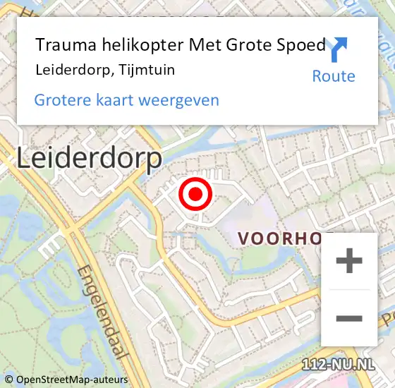 Locatie op kaart van de 112 melding: Trauma helikopter Met Grote Spoed Naar Leiderdorp, Tijmtuin op 27 januari 2024 16:52