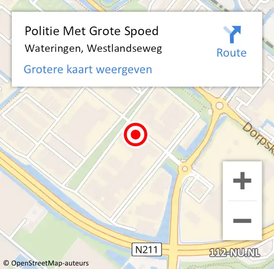 Locatie op kaart van de 112 melding: Politie Met Grote Spoed Naar Wateringen, Westlandseweg op 27 januari 2024 17:15