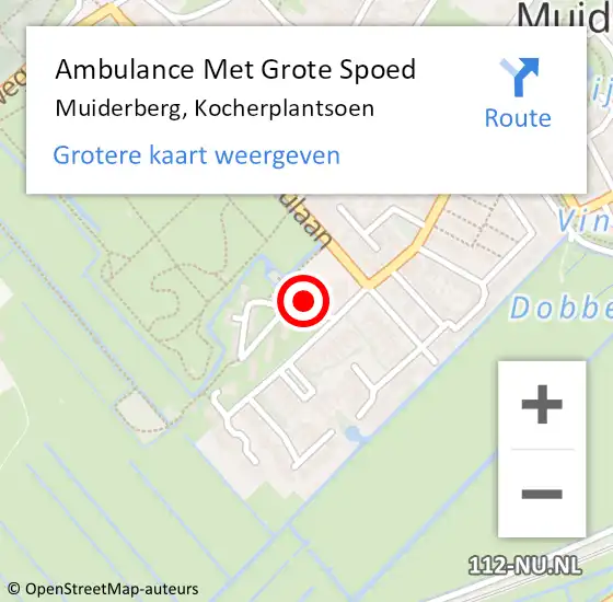 Locatie op kaart van de 112 melding: Ambulance Met Grote Spoed Naar Muiderberg, Kocherplantsoen op 23 september 2014 17:34
