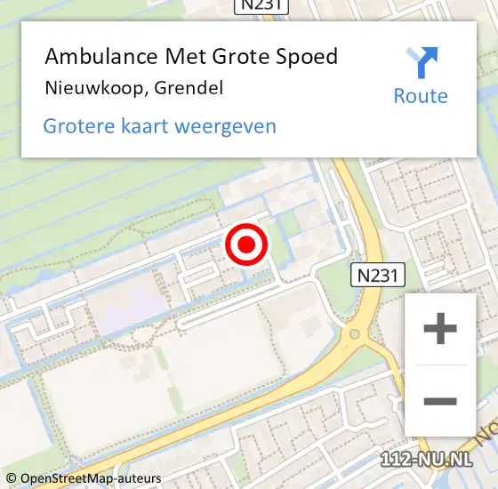 Locatie op kaart van de 112 melding: Ambulance Met Grote Spoed Naar Nieuwkoop, Grendel op 27 januari 2024 18:24