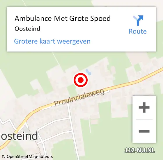 Locatie op kaart van de 112 melding: Ambulance Met Grote Spoed Naar Oosteind op 27 januari 2024 19:49