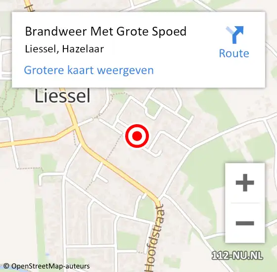 Locatie op kaart van de 112 melding: Brandweer Met Grote Spoed Naar Liessel, Hazelaar op 27 januari 2024 20:13