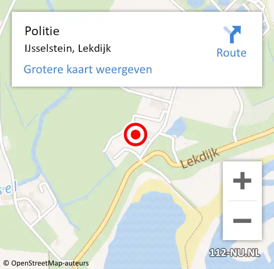 Locatie op kaart van de 112 melding: Politie IJsselstein, Lekdijk op 27 januari 2024 20:13