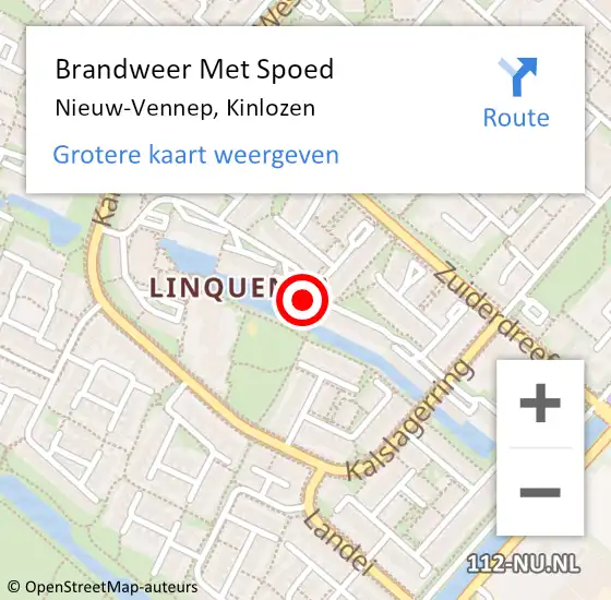 Locatie op kaart van de 112 melding: Brandweer Met Spoed Naar Nieuw-Vennep, Kinlozen op 27 januari 2024 21:47