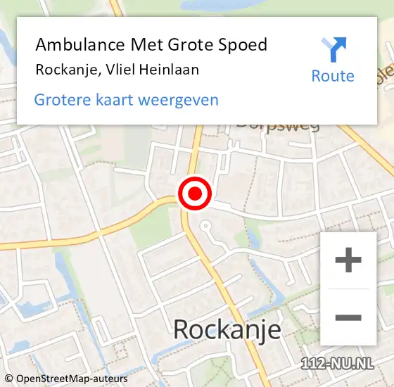 Locatie op kaart van de 112 melding: Ambulance Met Grote Spoed Naar Rockanje, Vliel Heinlaan op 27 januari 2024 21:59