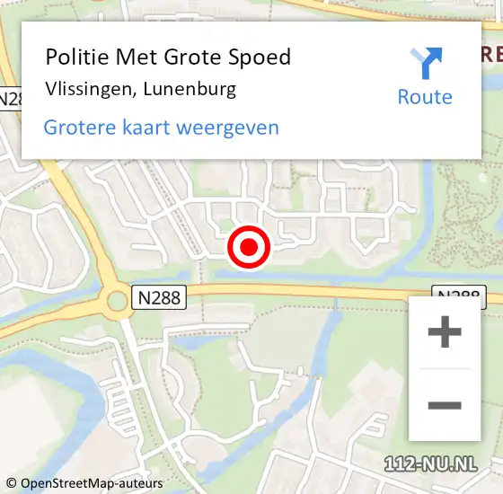 Locatie op kaart van de 112 melding: Politie Met Grote Spoed Naar Vlissingen, Lunenburg op 27 januari 2024 23:10