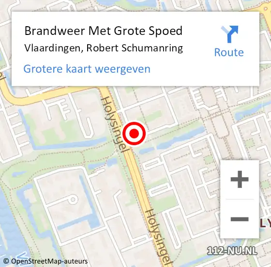 Locatie op kaart van de 112 melding: Brandweer Met Grote Spoed Naar Vlaardingen, Robert Schumanring op 27 januari 2024 23:22