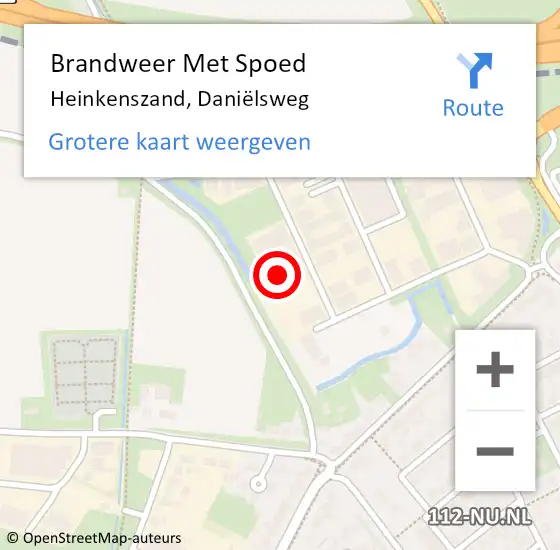 Locatie op kaart van de 112 melding: Brandweer Met Spoed Naar Heinkenszand, Daniëlsweg op 27 januari 2024 23:24