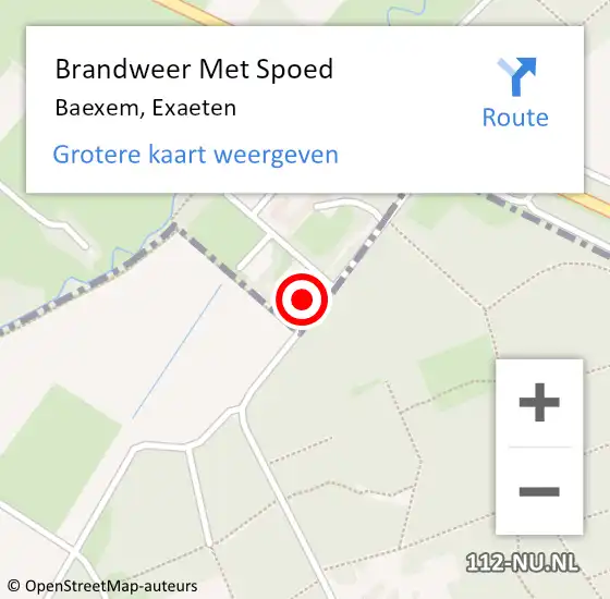 Locatie op kaart van de 112 melding: Brandweer Met Spoed Naar Baexem, Exaeten op 27 januari 2024 23:26