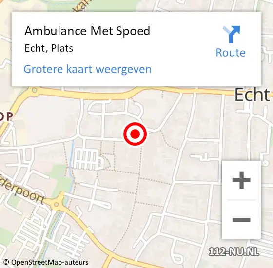 Locatie op kaart van de 112 melding: Ambulance Met Spoed Naar Echt, Plats op 27 januari 2024 23:55