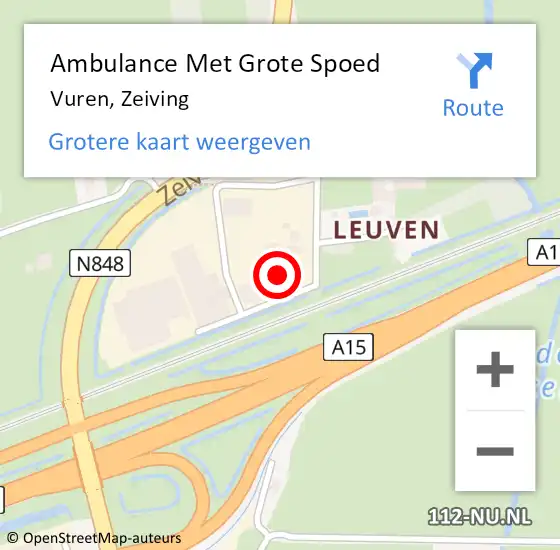 Locatie op kaart van de 112 melding: Ambulance Met Grote Spoed Naar Vuren, Zeiving op 28 januari 2024 00:08