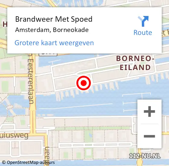Locatie op kaart van de 112 melding: Brandweer Met Spoed Naar Amsterdam, Borneokade op 28 januari 2024 00:44
