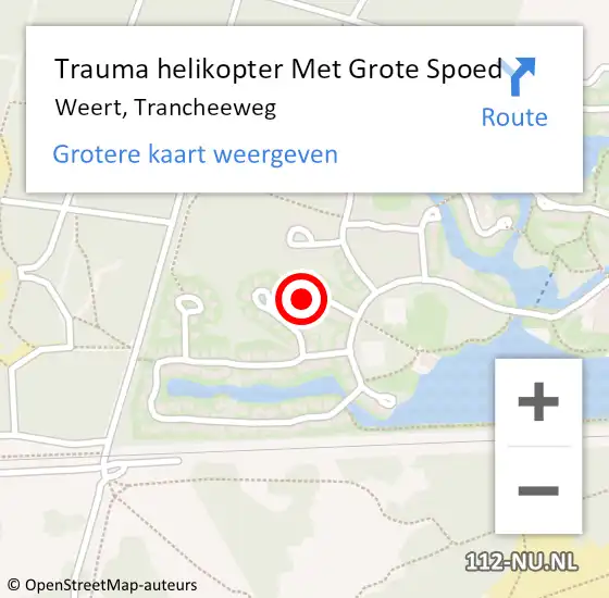 Locatie op kaart van de 112 melding: Trauma helikopter Met Grote Spoed Naar Weert, Trancheeweg op 28 januari 2024 00:53