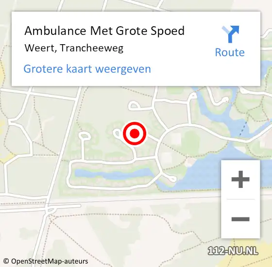 Locatie op kaart van de 112 melding: Ambulance Met Grote Spoed Naar Weert, Trancheeweg op 28 januari 2024 00:53