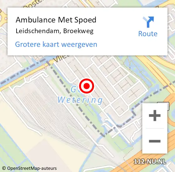 Locatie op kaart van de 112 melding: Ambulance Met Spoed Naar Leidschendam, Broekweg op 28 januari 2024 02:14