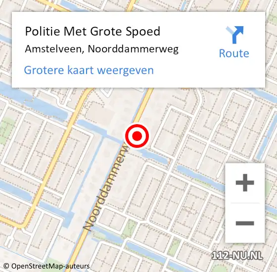 Locatie op kaart van de 112 melding: Politie Met Grote Spoed Naar Amstelveen, Noorddammerweg op 28 januari 2024 08:05