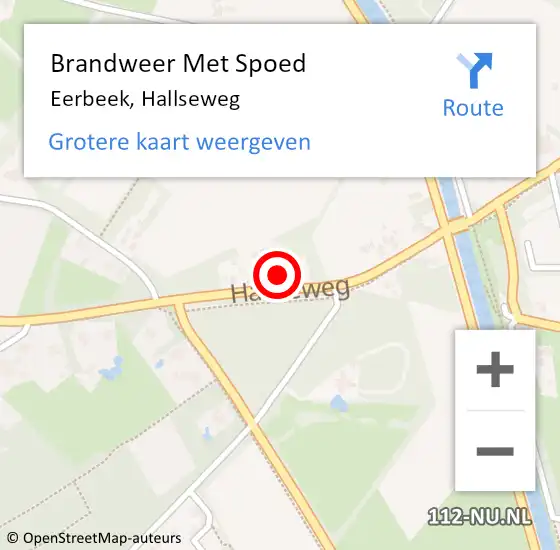 Locatie op kaart van de 112 melding: Brandweer Met Spoed Naar Eerbeek, Hallseweg op 28 januari 2024 08:37