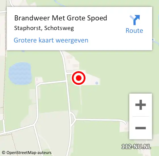 Locatie op kaart van de 112 melding: Brandweer Met Grote Spoed Naar Staphorst, Schotsweg op 28 januari 2024 08:44