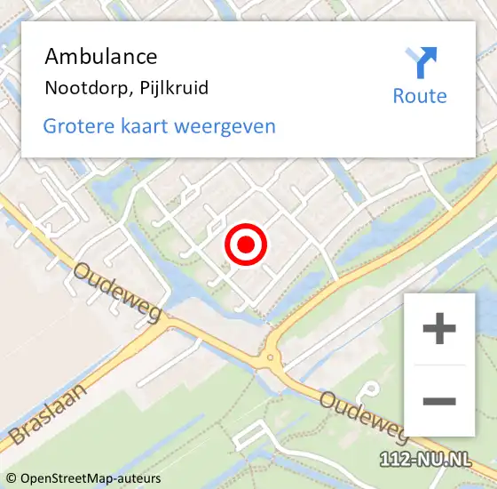Locatie op kaart van de 112 melding: Ambulance Nootdorp, Pijlkruid op 23 september 2014 18:41