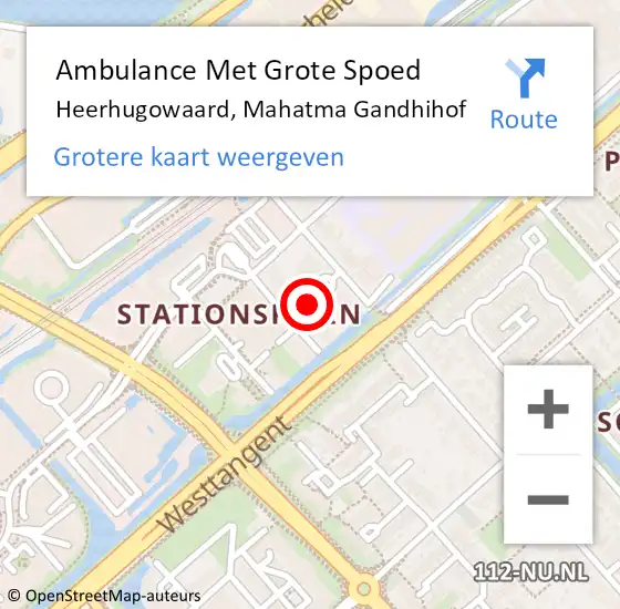 Locatie op kaart van de 112 melding: Ambulance Met Grote Spoed Naar Heerhugowaard, Mahatma Gandhihof op 28 januari 2024 09:52