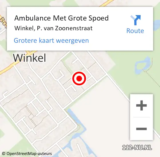 Locatie op kaart van de 112 melding: Ambulance Met Grote Spoed Naar Winkel, P. van Zoonenstraat op 28 januari 2024 10:21