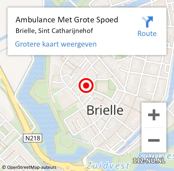 Locatie op kaart van de 112 melding: Ambulance Met Grote Spoed Naar Brielle, Sint Catharijnehof op 28 januari 2024 10:33