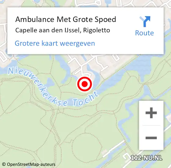 Locatie op kaart van de 112 melding: Ambulance Met Grote Spoed Naar Capelle aan den IJssel, Rigoletto op 28 januari 2024 10:40