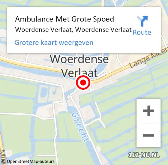 Locatie op kaart van de 112 melding: Ambulance Met Grote Spoed Naar Woerdense Verlaat, Woerdense Verlaat op 28 januari 2024 10:55