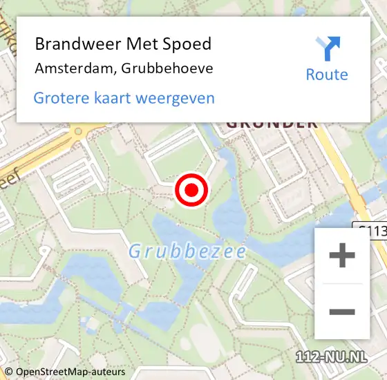 Locatie op kaart van de 112 melding: Brandweer Met Spoed Naar Amsterdam, Grubbehoeve op 28 januari 2024 11:32