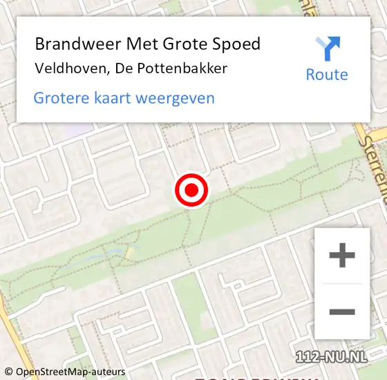 Locatie op kaart van de 112 melding: Brandweer Met Grote Spoed Naar Veldhoven, De Pottenbakker op 28 januari 2024 11:41