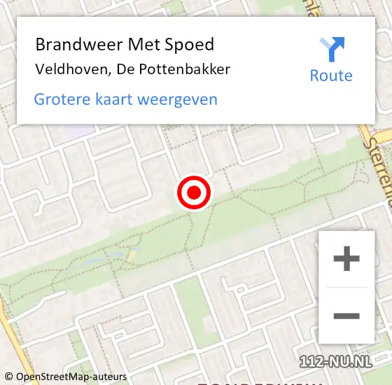Locatie op kaart van de 112 melding: Brandweer Met Spoed Naar Veldhoven, De Pottenbakker op 28 januari 2024 11:44