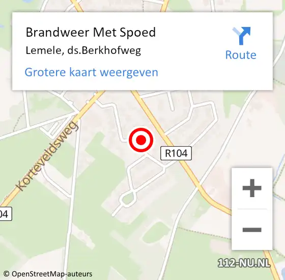 Locatie op kaart van de 112 melding: Brandweer Met Spoed Naar Lemele, ds.Berkhofweg op 28 januari 2024 12:12