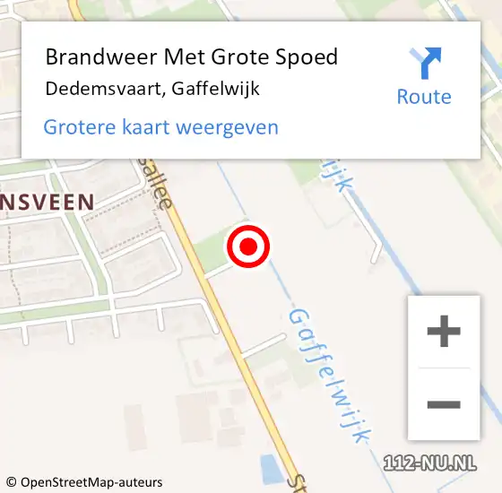 Locatie op kaart van de 112 melding: Brandweer Met Grote Spoed Naar Dedemsvaart, Gaffelwijk op 28 januari 2024 12:29