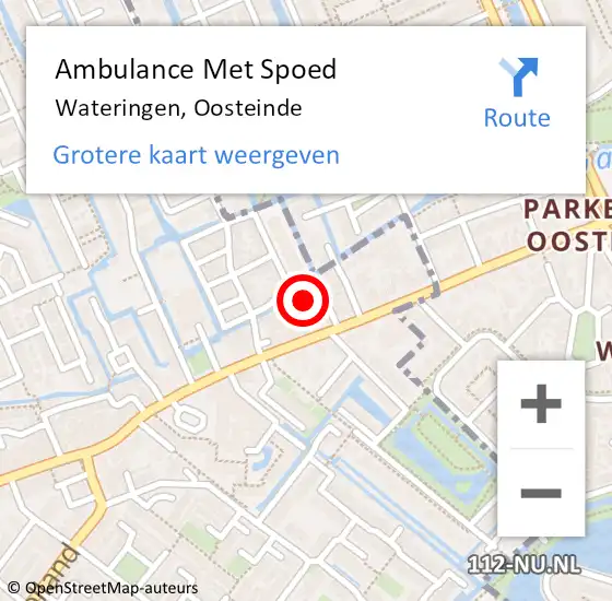 Locatie op kaart van de 112 melding: Ambulance Met Spoed Naar Wateringen, Oosteinde op 28 januari 2024 13:40