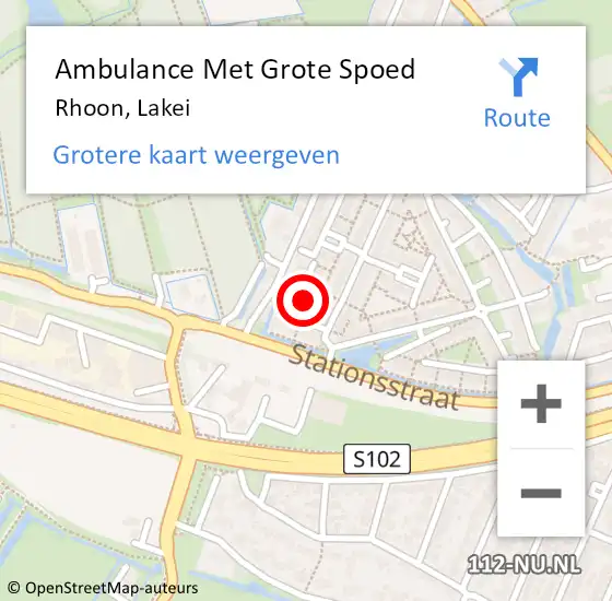 Locatie op kaart van de 112 melding: Ambulance Met Grote Spoed Naar Rhoon, Lakei op 28 januari 2024 13:56