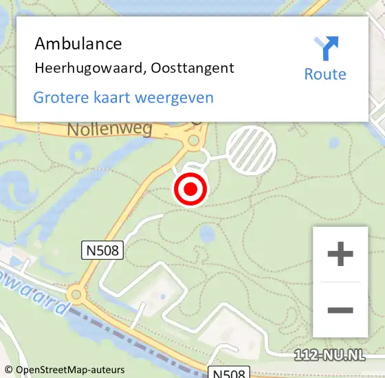 Locatie op kaart van de 112 melding: Ambulance Heerhugowaard, Oosttangent op 28 januari 2024 14:39