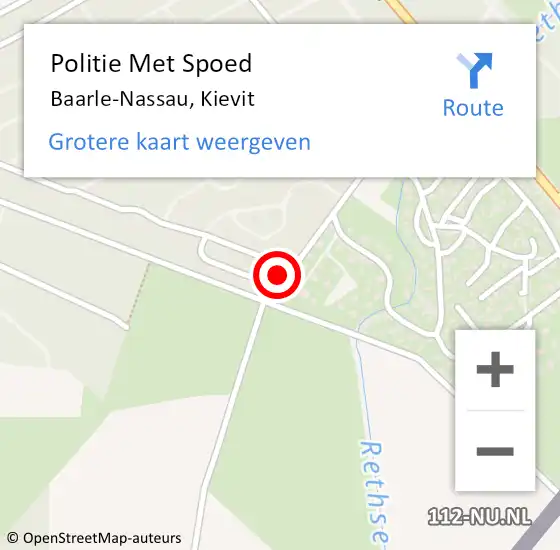 Locatie op kaart van de 112 melding: Politie Met Spoed Naar Baarle-Nassau, Kievit op 28 januari 2024 15:23