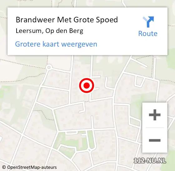 Locatie op kaart van de 112 melding: Brandweer Met Grote Spoed Naar Leersum, Op den Berg op 28 januari 2024 15:30